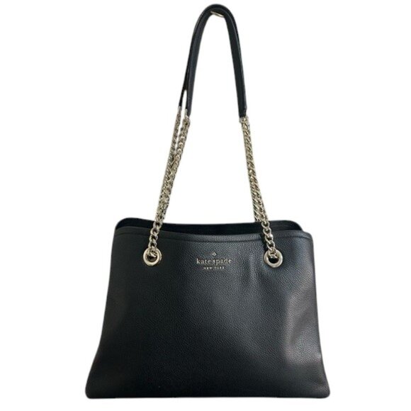 Kate Spade Jordyn Black Pebble Leather Medium 3 Compartment Tote EUC - Picture 6 of 6